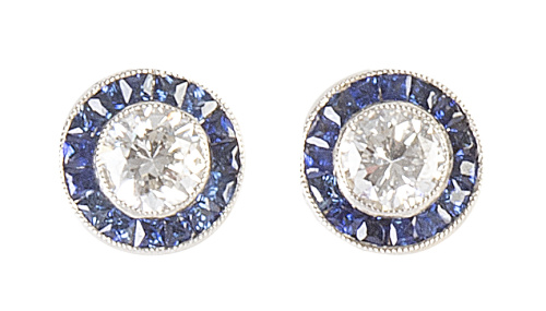 Pendientes ojo de perdiz con brillantes de 0,30 ct aprox or