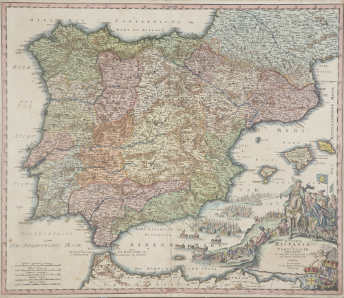 JOHANN BAPTIST HOMANN (1664-1724)Mapa de España