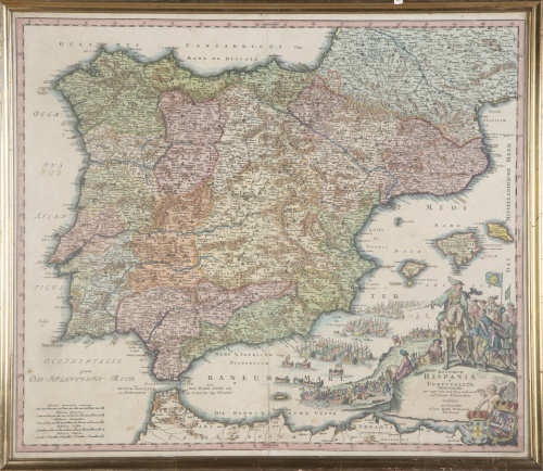 JOHANN BAPTIST HOMANN (1664-1724)Mapa de España