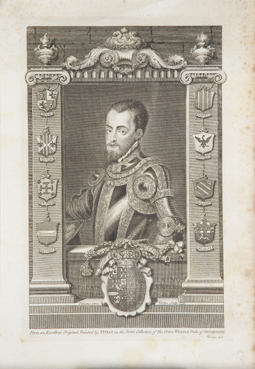 GEORGE VERTUE (1684-1756)Retrato de Felipe II (1527-98), 