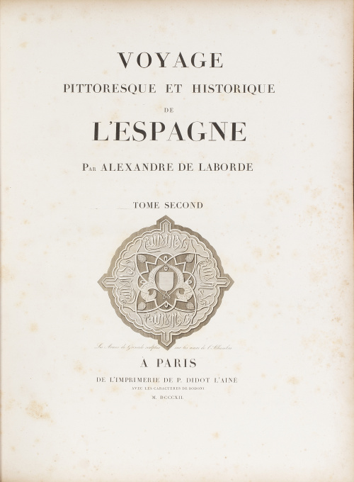 ALEXANDRE LABORDE (1773 / 1842)"Voyage pittoresque et his