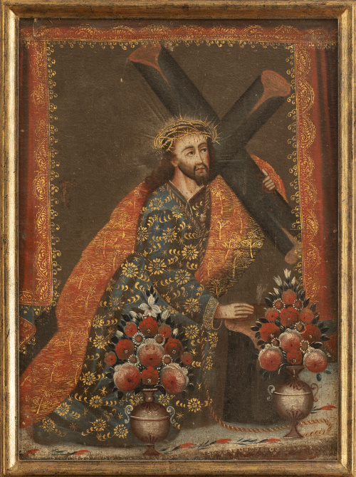 ESCUELA CUZQUEÑA, SIGLO XVIIICristo con la cruz a cuestas