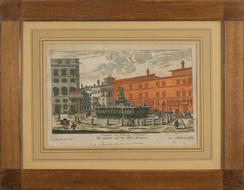 MARTIN ENGELLBRECHT (1685- 1756)"Fontana nelle Piazza del