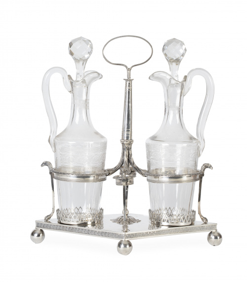 Recado de vinagreras de plata Con marcas.Jacques- Florent