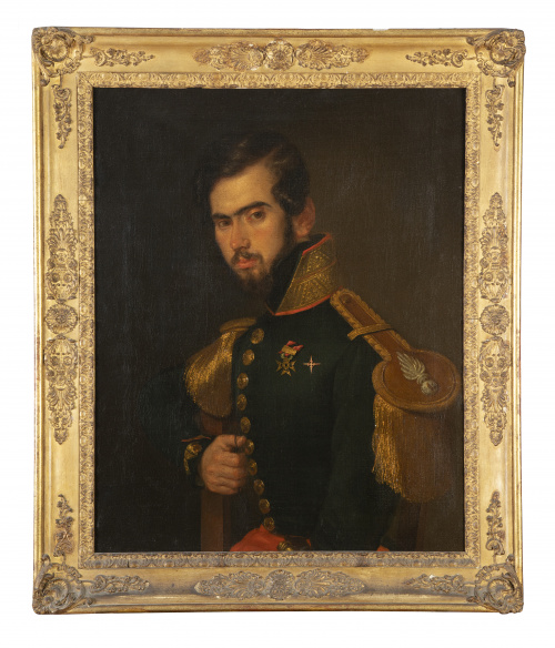 ESCUELA ESPAÑOLA, SIGLO XIXRetrato de un capitán de grana