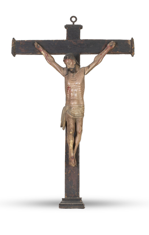 Cristo crucificado de madera tallada y policromada.S. XVI