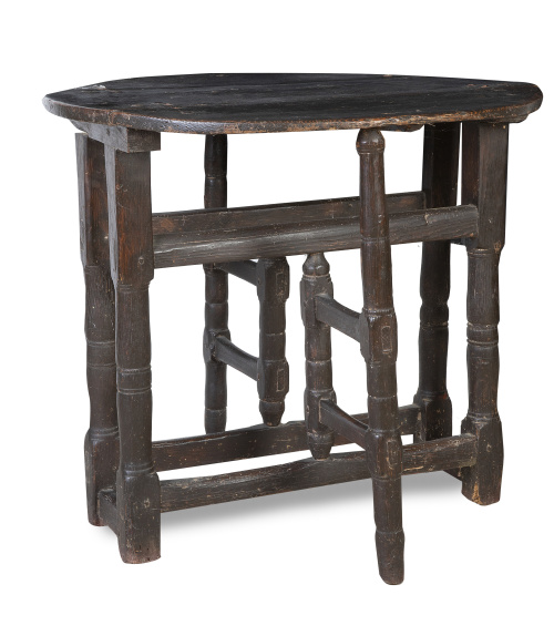 Mesa de alas Felipe V de madera de pino.Castilla, pp. del