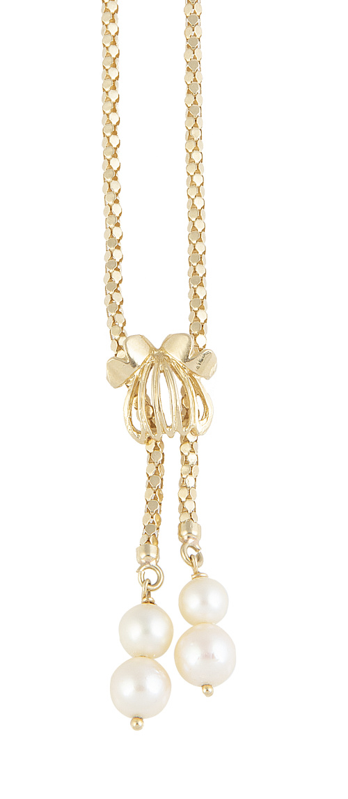 Collar con borlas de perlas colgantes, formado por malla tu