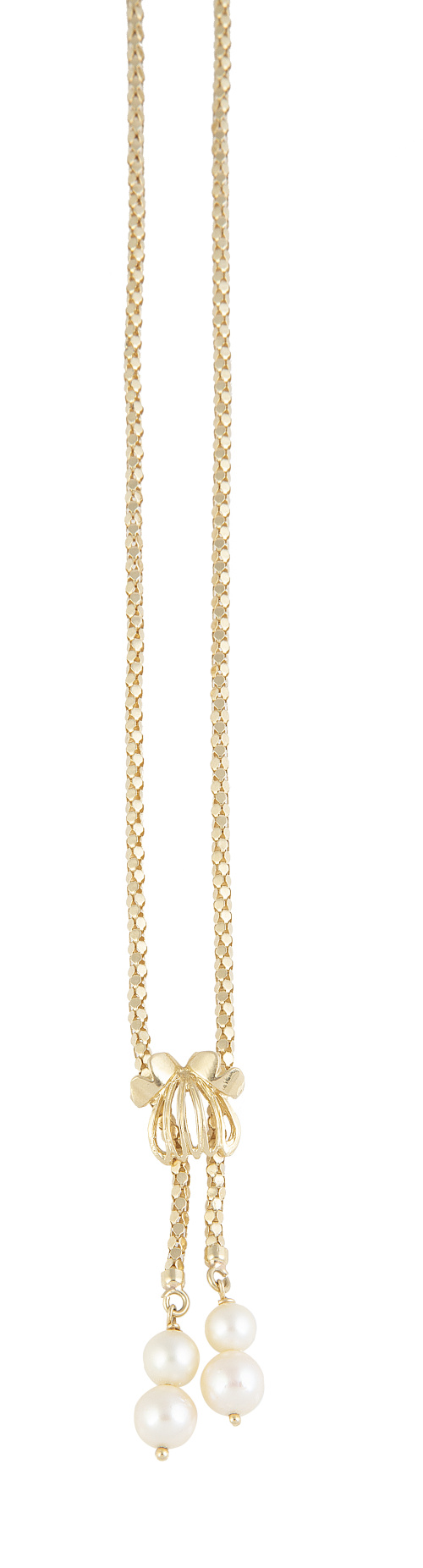 Collar con borlas de perlas colgantes, formado por malla tu