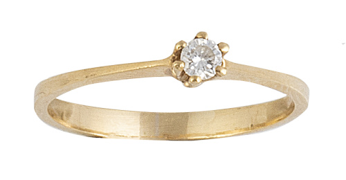 Sortija solitario de brillante de 0,10 ct aprox, engastado 