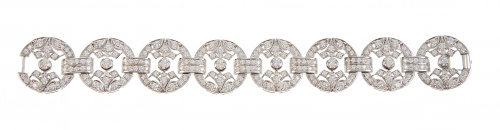 Pulsera de brillantes con ocho centros circulares calados a