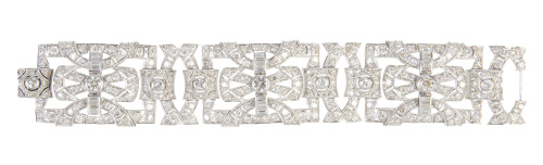 Brazalete Art-Decó de brillantes y baguettes firmado WALSER