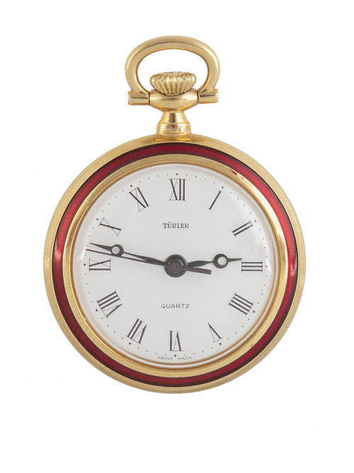Reloj de bolsillo lepine TÜRLER en oro de 18K y esmalte