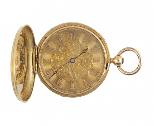 Reloj saboneta S. XIX GROSSCLAUDE à fleurier en oro de 18 K