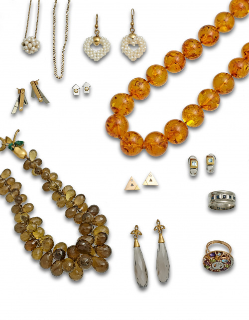 Collar de ámbar del Báltico con cuentas esféricas entre 12 