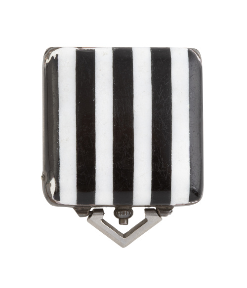 Reloj Art-Decó c.1920 de viaje en plata y esmalte de bandas