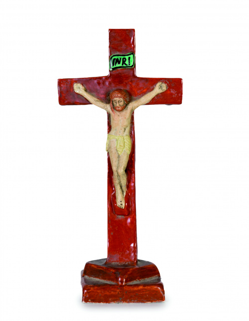 Cristo crucificado, figura en porcelana china para la expor