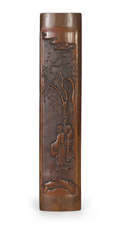 Placa de bambú tallado.China, dinastía Qing, S. XIX - XX