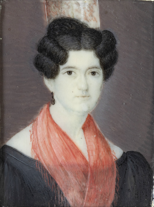 ESCUELA ESPAÑOLA, SIGLO XIXRetrato de dama con peineta y 