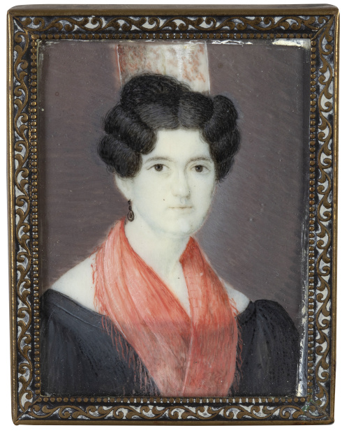 ESCUELA ESPAÑOLA, SIGLO XIXRetrato de dama con peineta y 