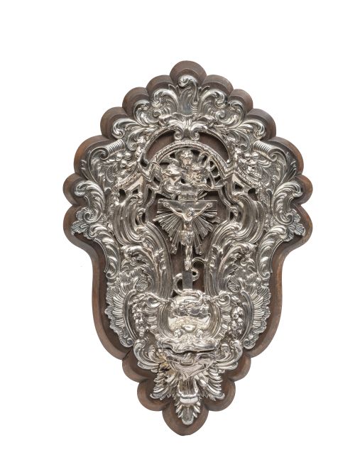 Benditera de plata, de estilo rococó.España, finales del 