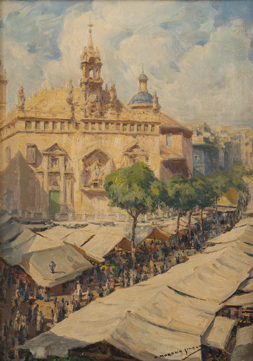 MANUEL MORENO GIMENO (ESCUELA ESPAÑOLA, SIGLO XX)Mercado 