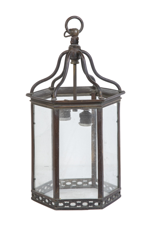 Farol hexagonal de hierro.S. XIX.