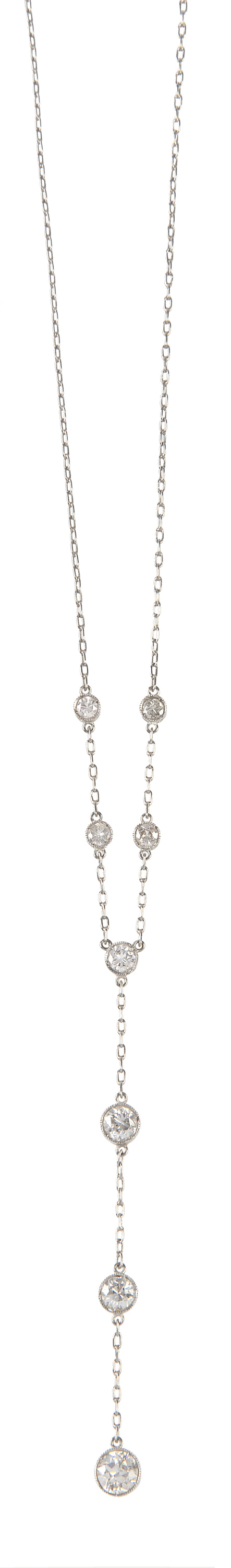 Pendentif de cadena con ocho chatones de brillantes en mont