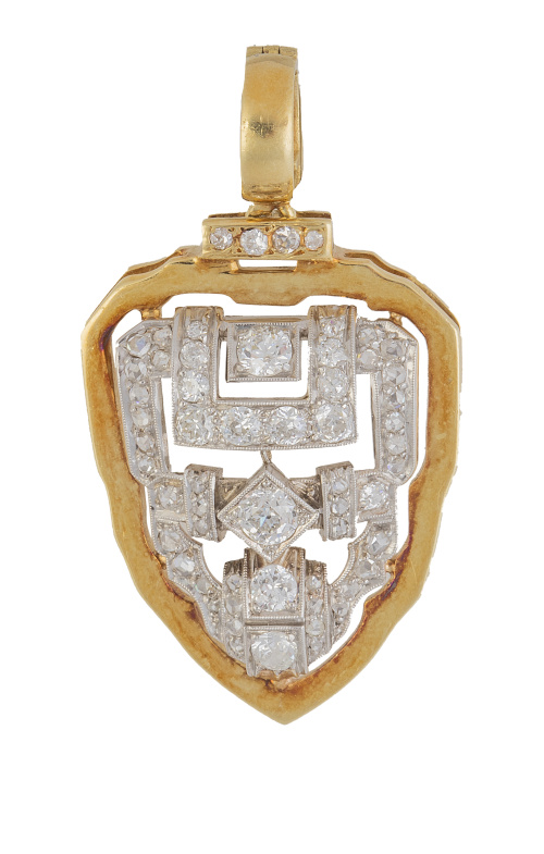 Colgante Art-Decó de brillantes con diseño de formas geomét