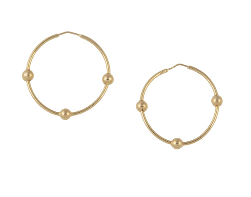 Pendientes criolla decoradas con cuatro bolitas