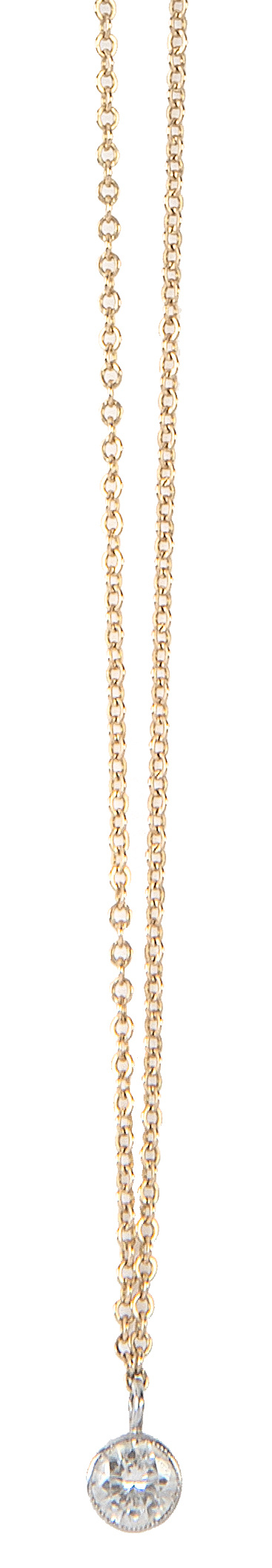 Collar con delicado chatón de brillante de 0,20 ct con marc