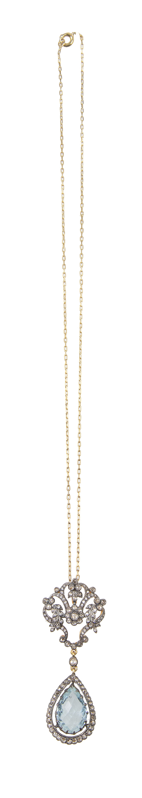 Pendentif estilo Belle-Époque de motivo floral con flores d