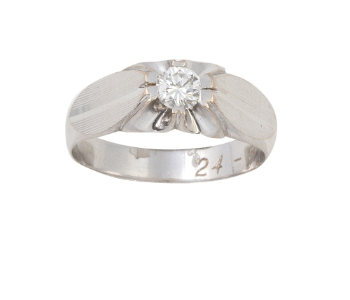 Sortija solitario con brillante central de 0,35 ct aprox y 
