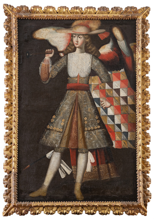 ANÓNIMO, CUZCO - PERÚ, SIGLO XVIIIArcángel Gabriel con la