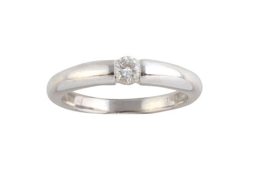 Sortija solitario con brillante de 0,20 ct aprox con engast