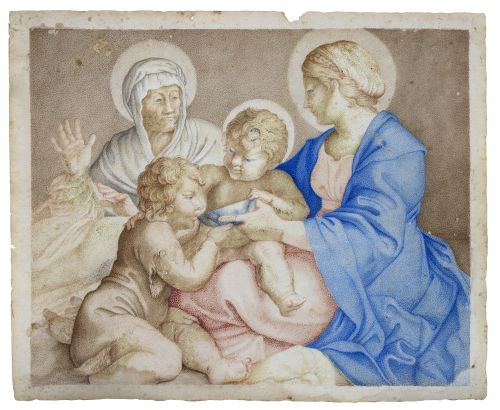 ESCUELA ITALIANA, SIGLO XVIIVirgen con el Niño, San Juan 