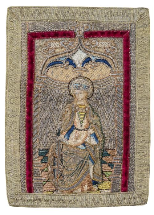 San Isidoro y Santa Florentina.Pareja de tejidos de casul