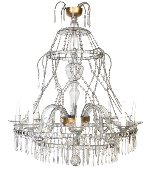 Lámpara de techo de ocho brazos de luz de cristal transpare