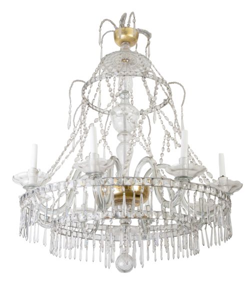 Lámpara de techo de ocho brazos de luz de cristal transpare