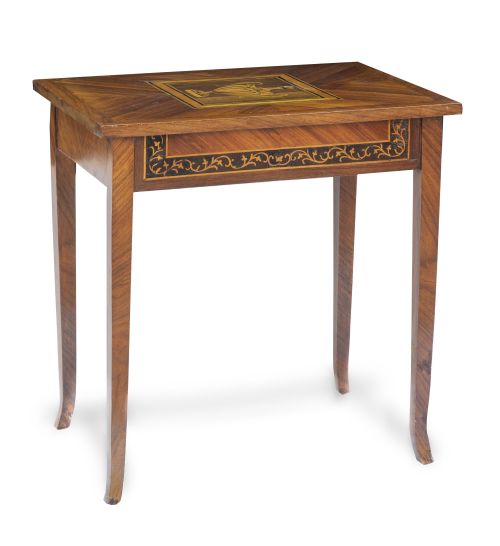 Mesita auxiliar en madera de palo de violeta con marqueterí