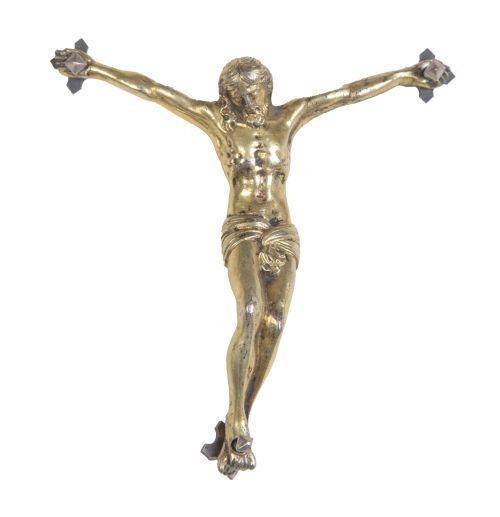 Cristo crucificado.Bronce dorado.S. XVII.