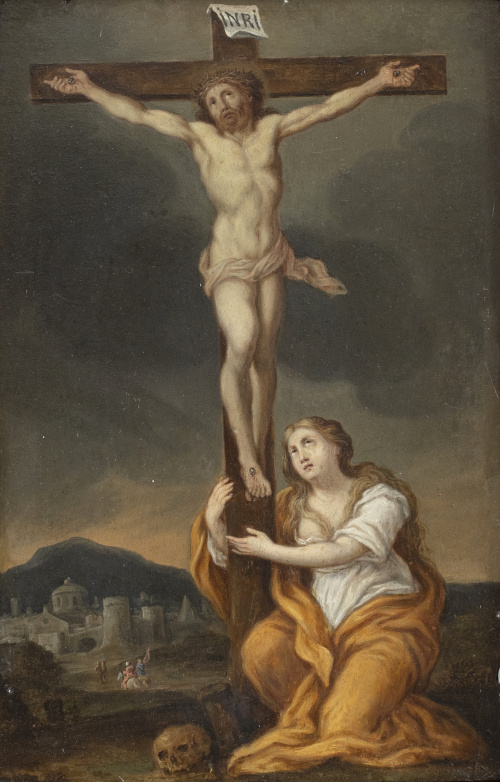 ESCUELA FLAMENCA, SIGLO XVIIICristo Crucificado con María