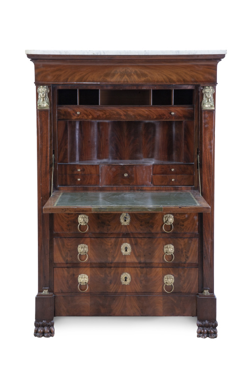 Secretaire à abattant de estilo "retour d&#39;Egypte" de madera