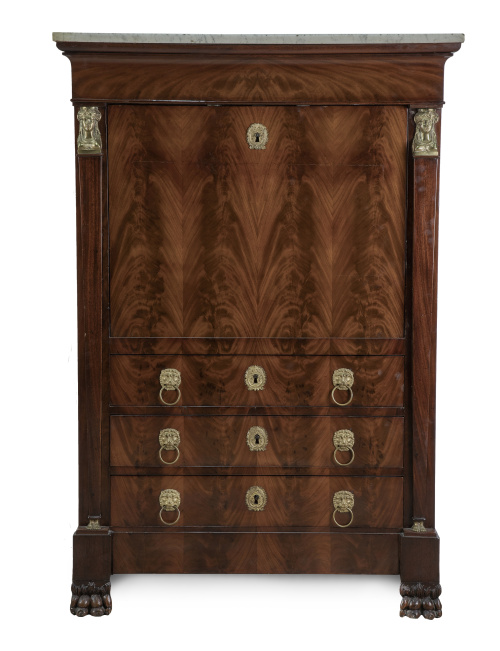 Secretaire à abattant de estilo "retour d&#39;Egypte" de madera