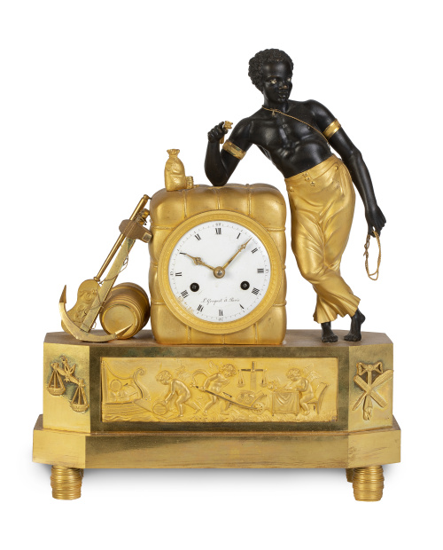 L. Grognot á Paris.Reloj directorio de sobremesa de bronc