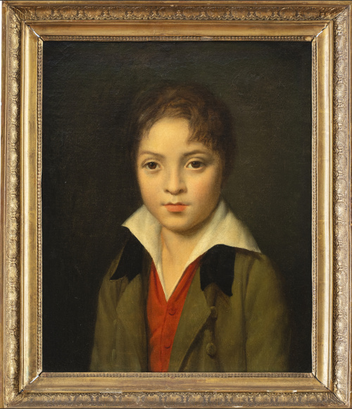 ESCUELA FRANCESA, H. 1805Retrato de niño con chaleco rojo