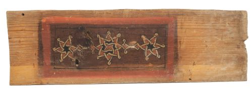 Arrocabe de madera de pino mudéjar con decoración pintada d