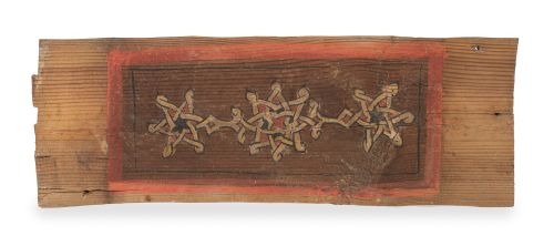 Arrocabe mudéjar de madera de pino con decoración pintada d
