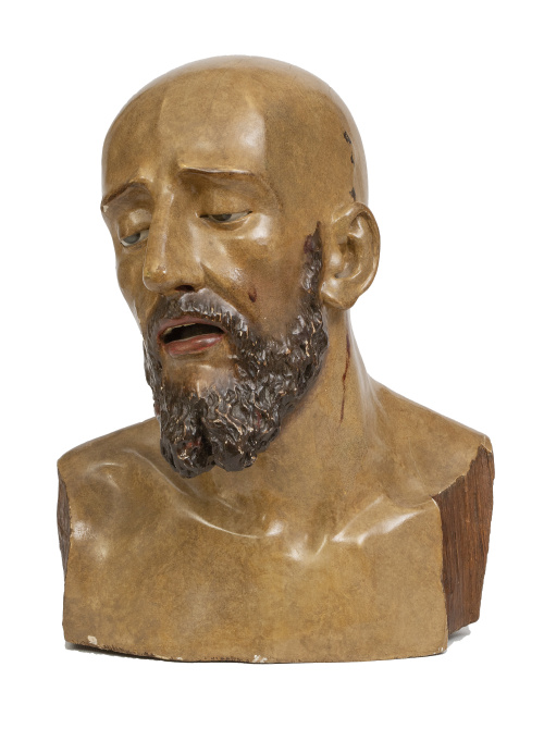Santo.Busto de madera tallada y policromada.España, S. 