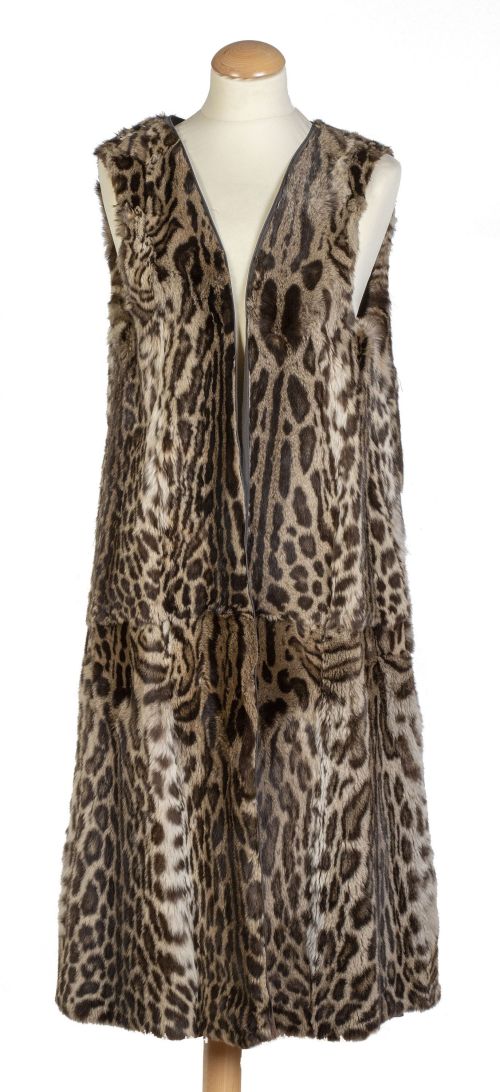 Chaleco largo de piel de lince